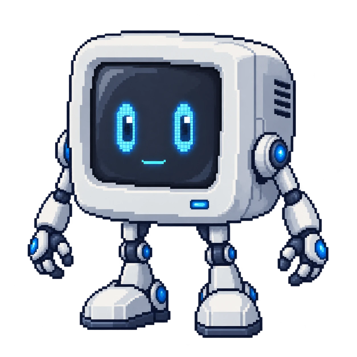 ORSON, the original blue-eyed robot character.